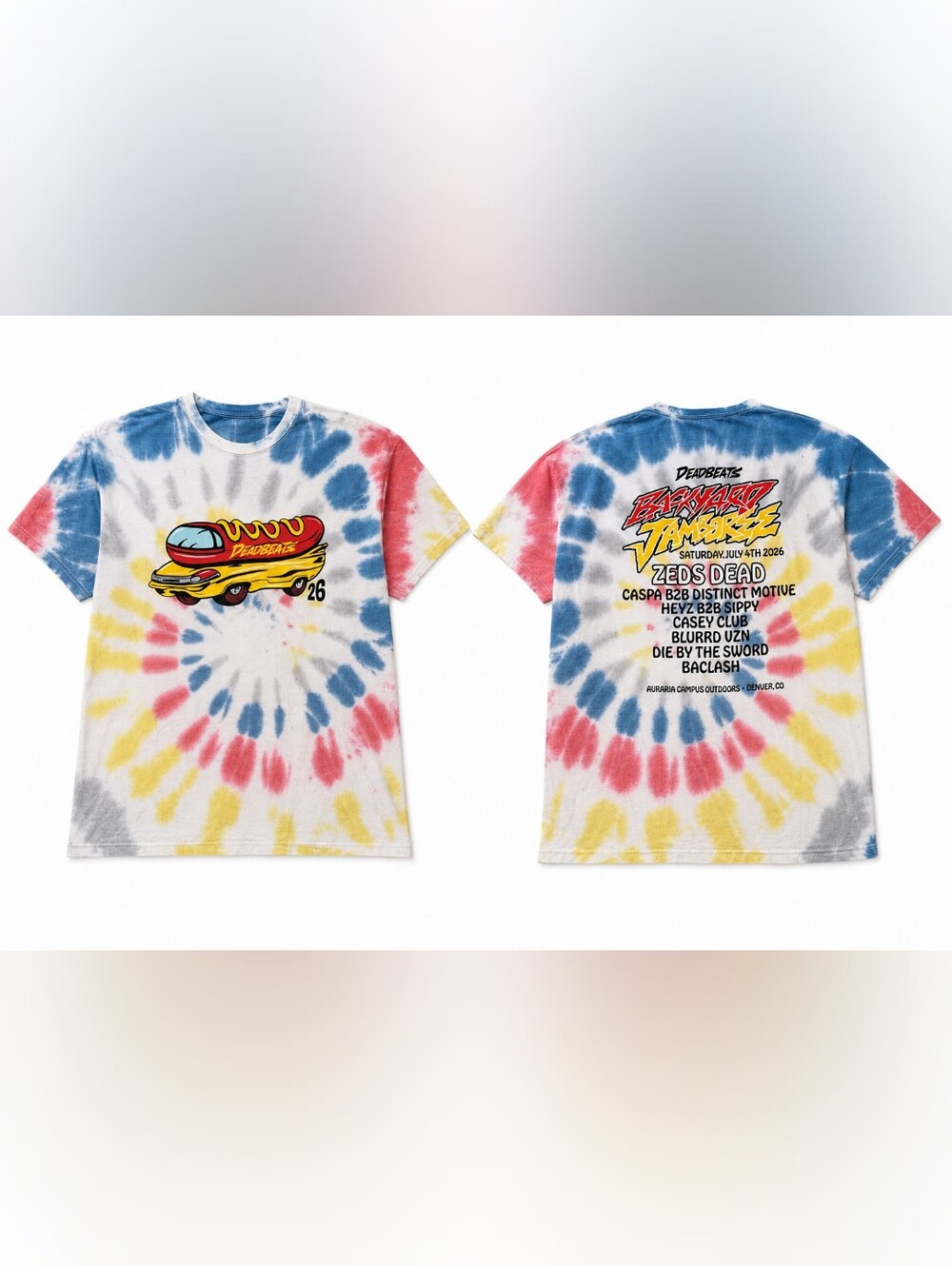 Zeds Dead / Deadbeats – Backyard Jamboree 2026 Tie-Dye Tee 🌭⚡
